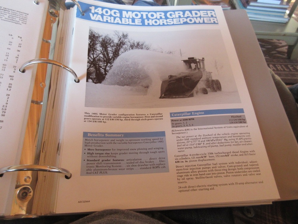 Caterpillar 140G Motor Grader Brochure 4 page