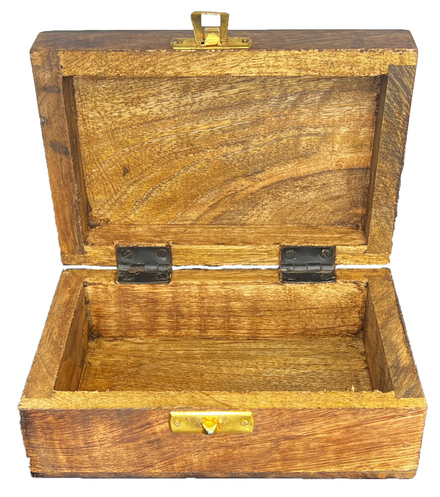 Mango Wood Engraved Rectangular Medium Sized Box