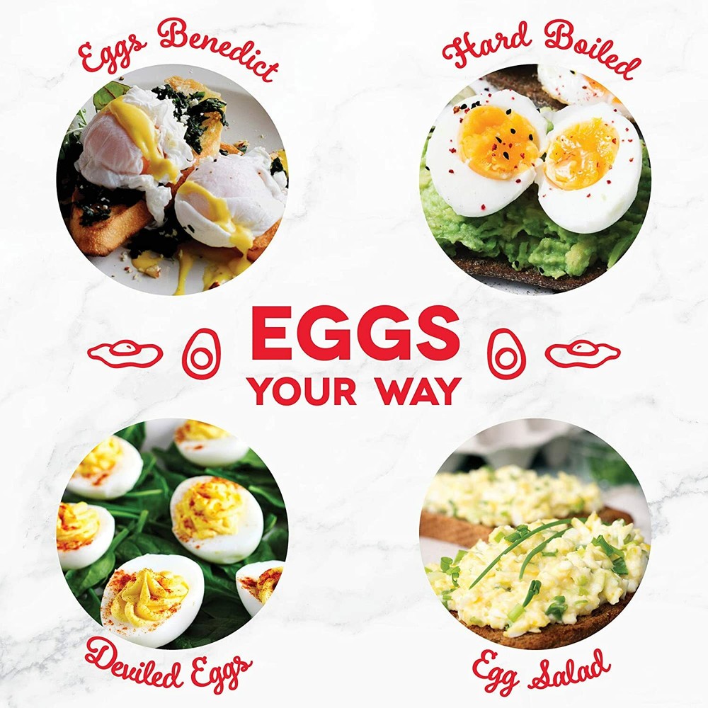 6 Capacity Electric Egg Cooker - Hard Boiled, Poached & Scrambled Eggs-auto off