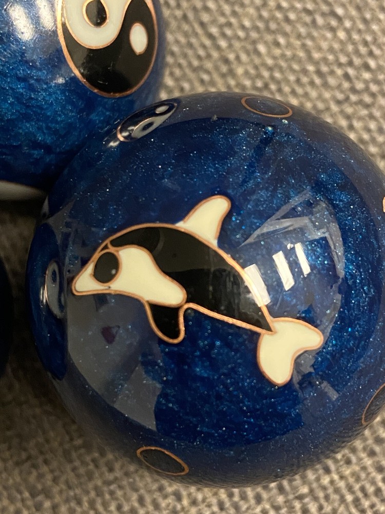 3 Vintage Musical Chinese Baoding Meditation Balls Chimes