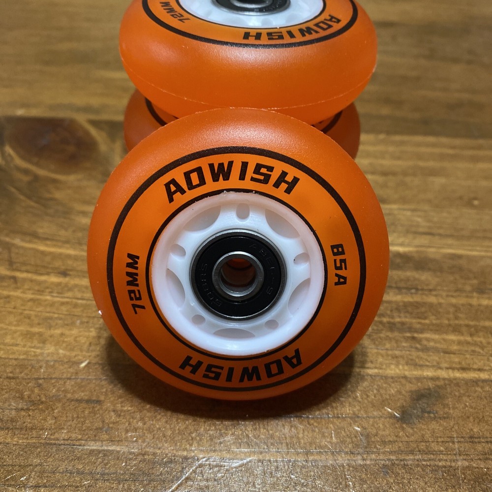 4 AOWISH Light Up Ripstik Wheels - 72mm LED Flash, Ripster Wheels 90A Flashing