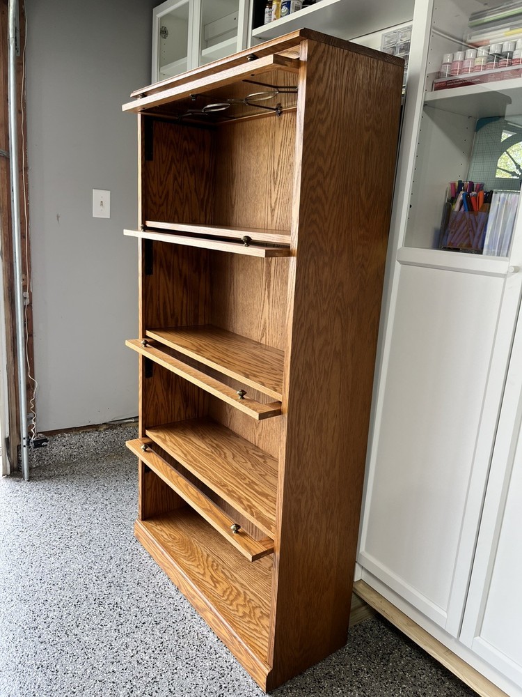 Antique Oak Four-Section Barrister Bookcase