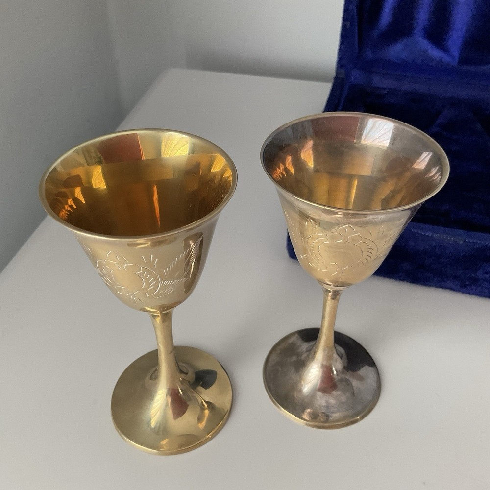 Vintage Boxed Small Goblets EPNS