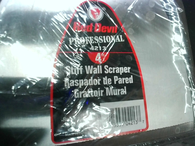 Red Devil 4213 Stiff Wall Scraper 4" Gray - New No Box
