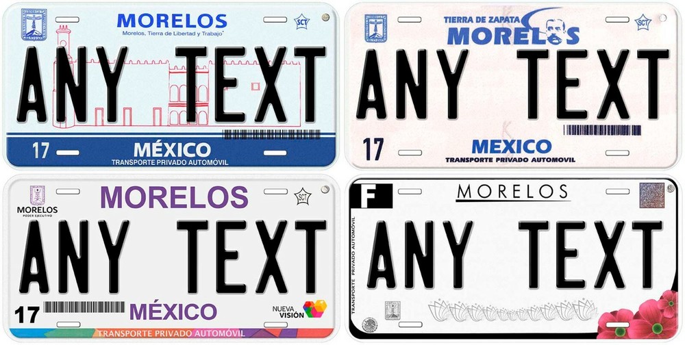 Morelos Personalized Car Auto Mexico License Plates Any Text