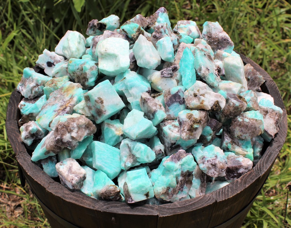 1/2 lb Lot Bulk Natural Rough Amazonite Crystal Healing Raw (8 oz)