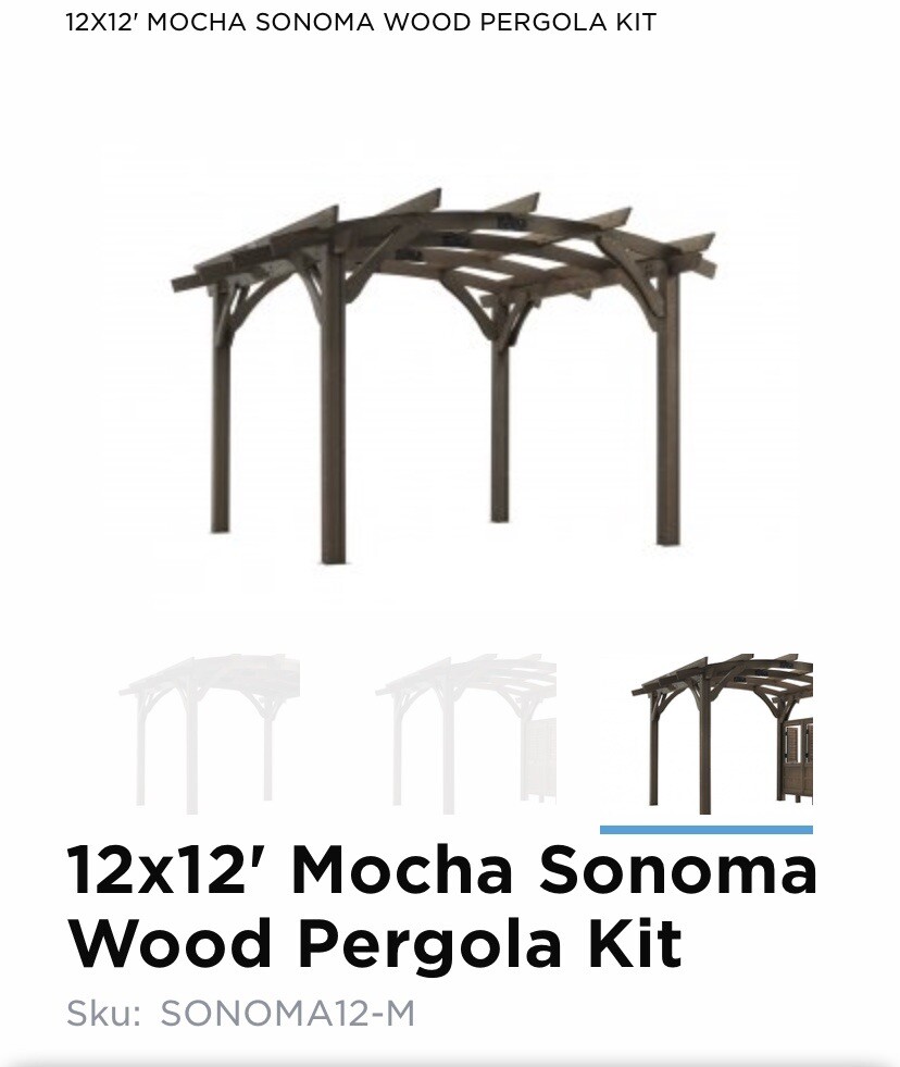 DIY 12’ FT x 12’ FT Pergola - Outside Use - Mocha