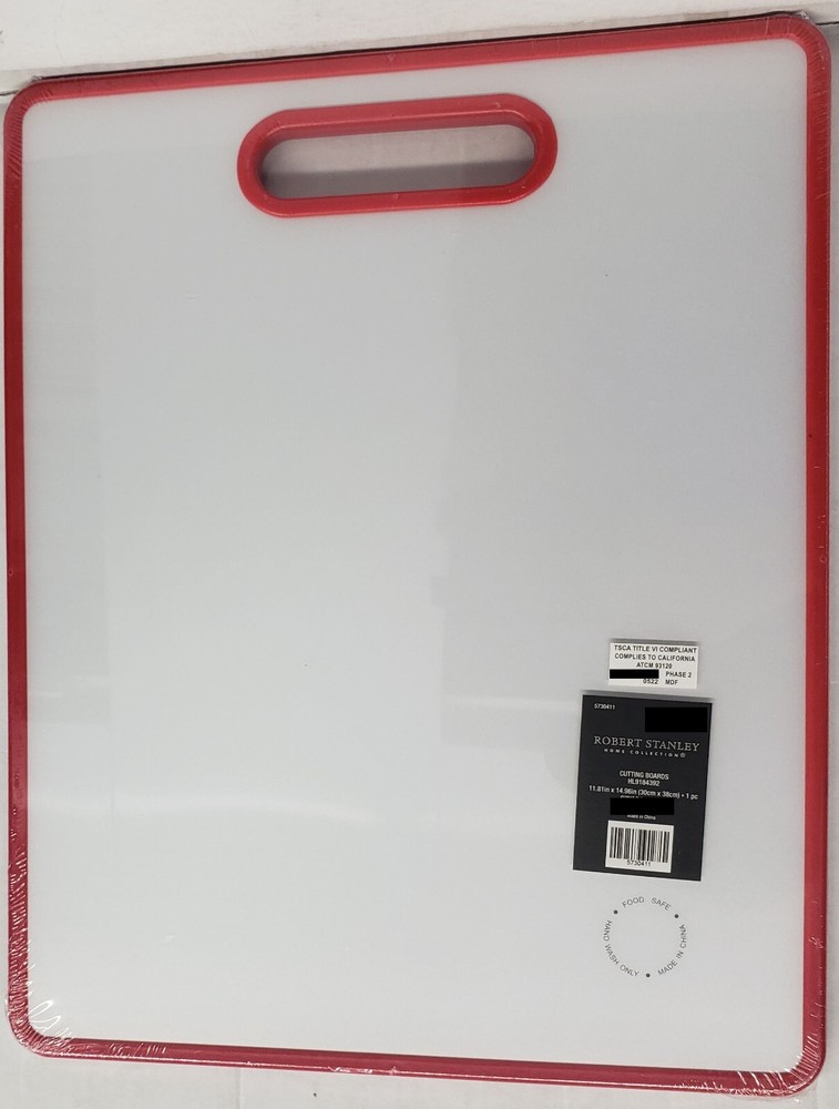 Kitchen Plastic Cutting Board (12"x15") CHRISTMAS CARDINAL BIRDS, red frame,HL