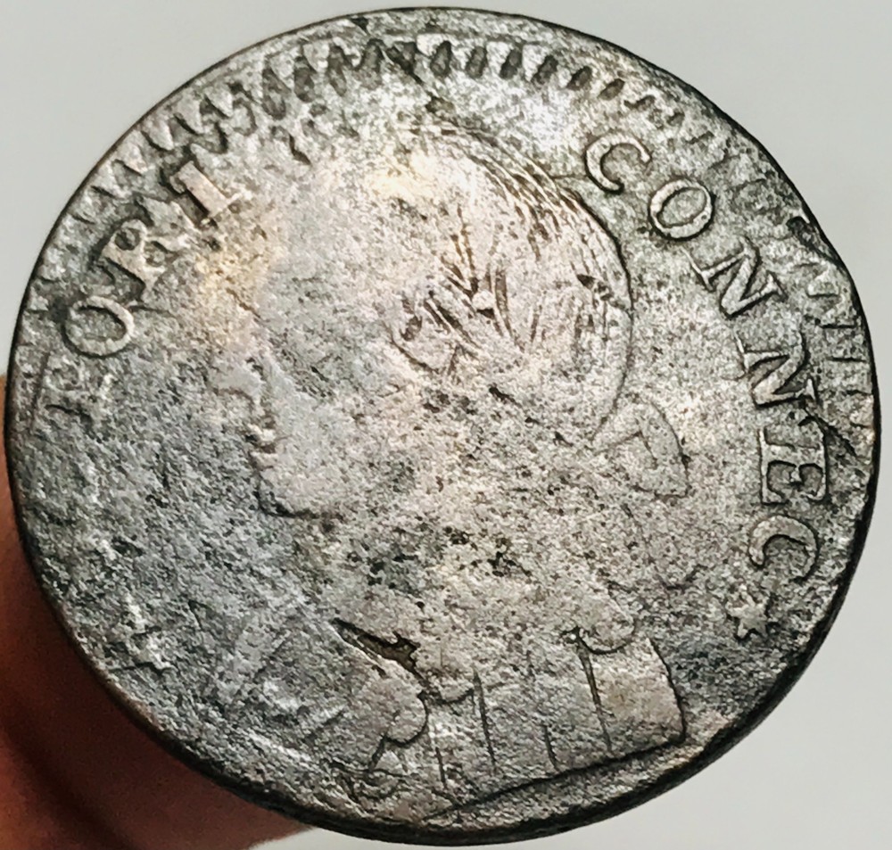 1788 Connecticut Cent Mailed Bust Left Copper Colonial Coin CC29000