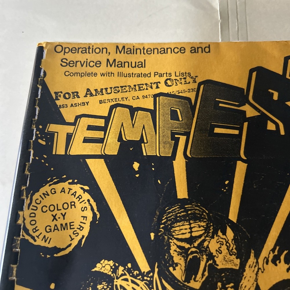 Copy? Atari Tempest Arcade Video game manual