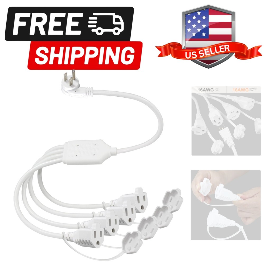 4 Way Power Splitter - 45 Degrees Lower Right Corner Downward Angled  Flat Pl...
