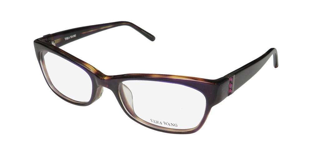 NEW VERA WANG VA05 GLASSES BROWN 51-18-130 PLASTIC FULL-RIM PL RECTANGULAR