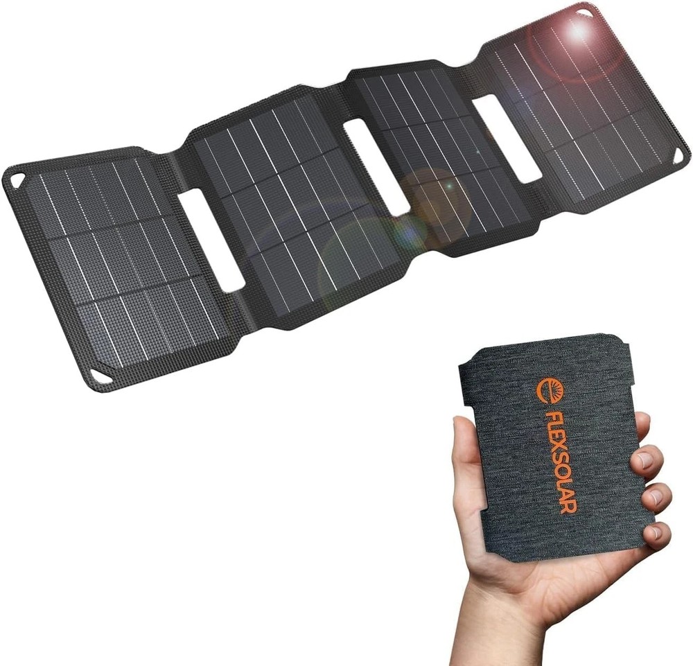 Flexsolar 10W Foldable Mini Solar Panel Charger For All Phones Iphone. Samsung