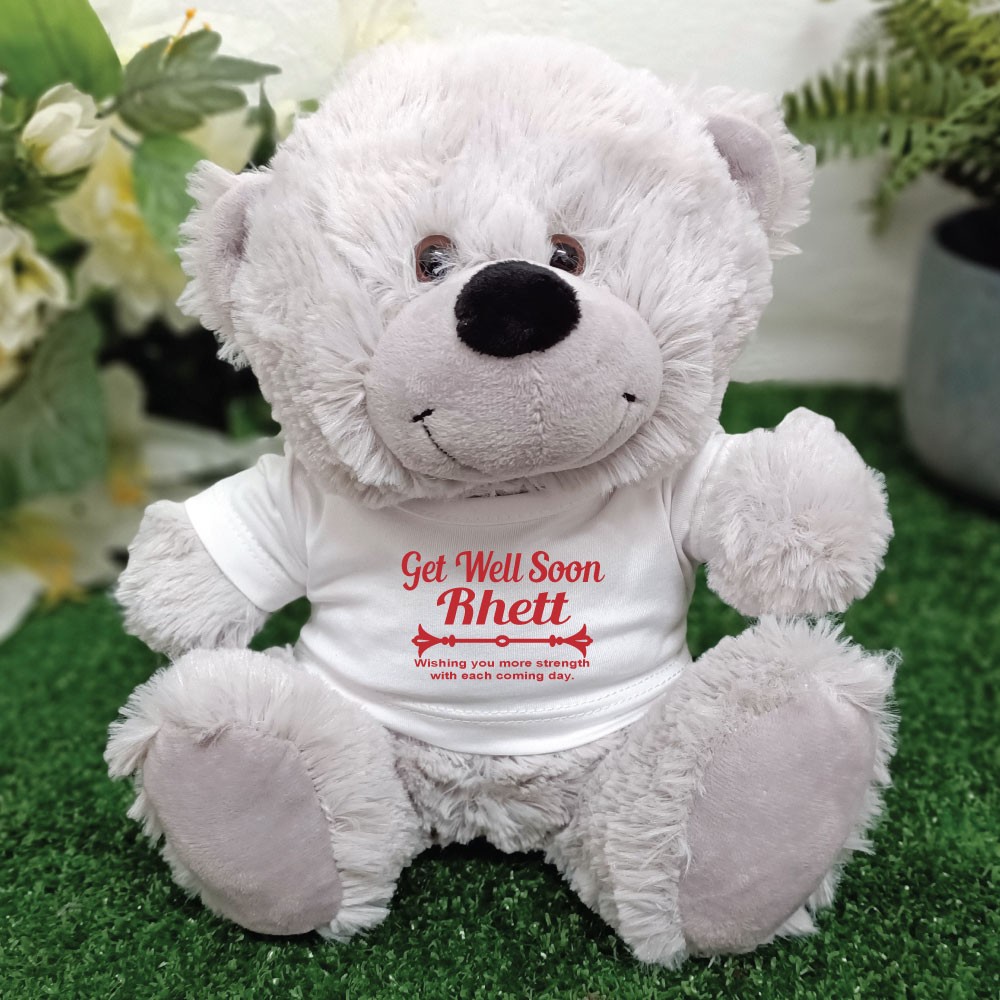 Get Well Teddy Bear Grey Plush