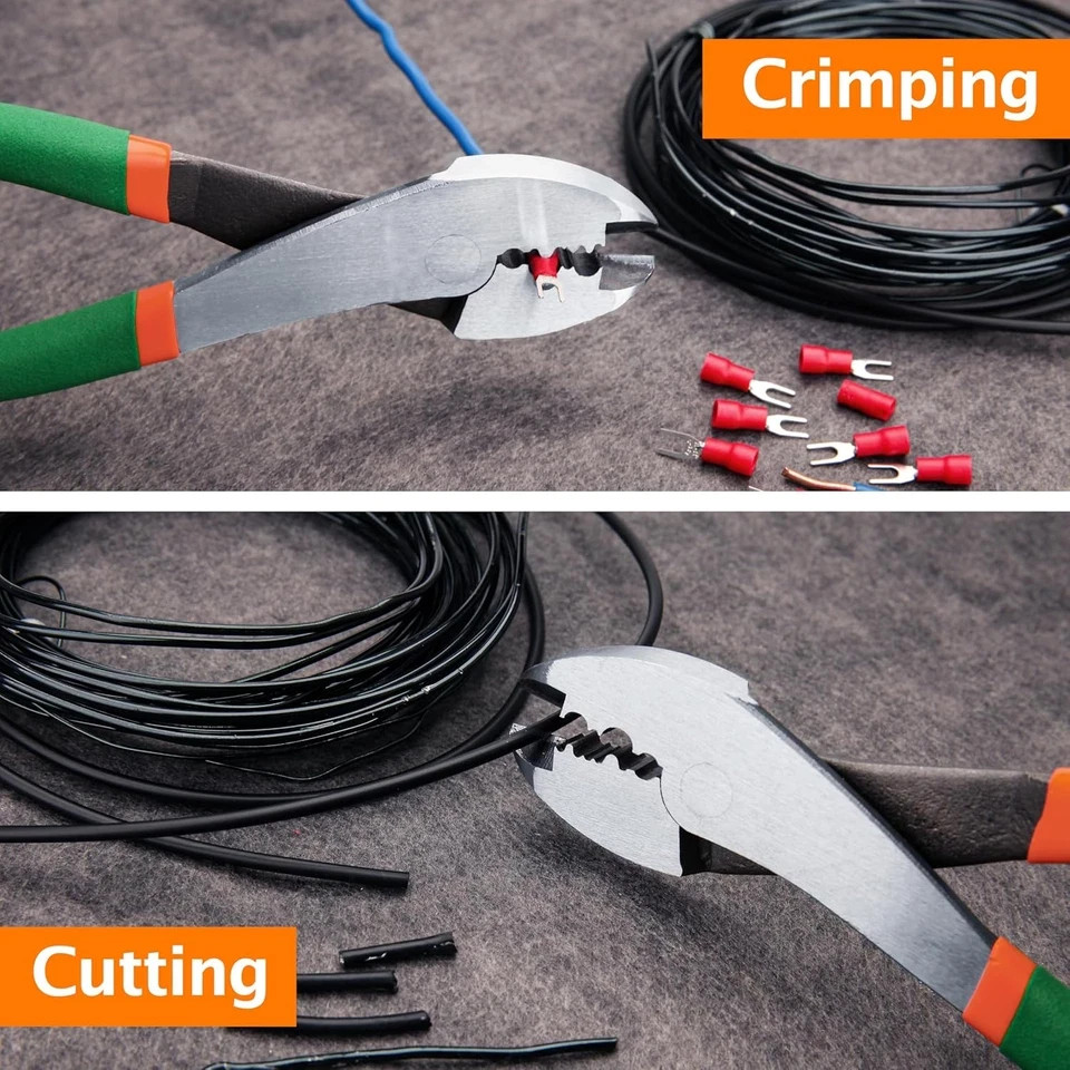 Electrician'S Terminal Crimp Pliers with Cutter Wire Crimping Tools Cable Wire E