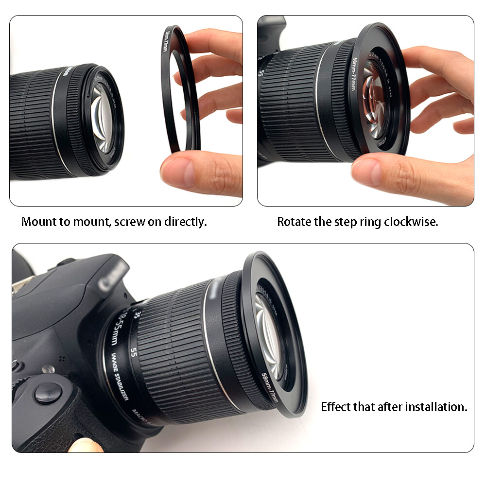 20PCS Camera Lens Filter Adapter with 10x Step Up Ring + 10x Step Down Ring Sets
