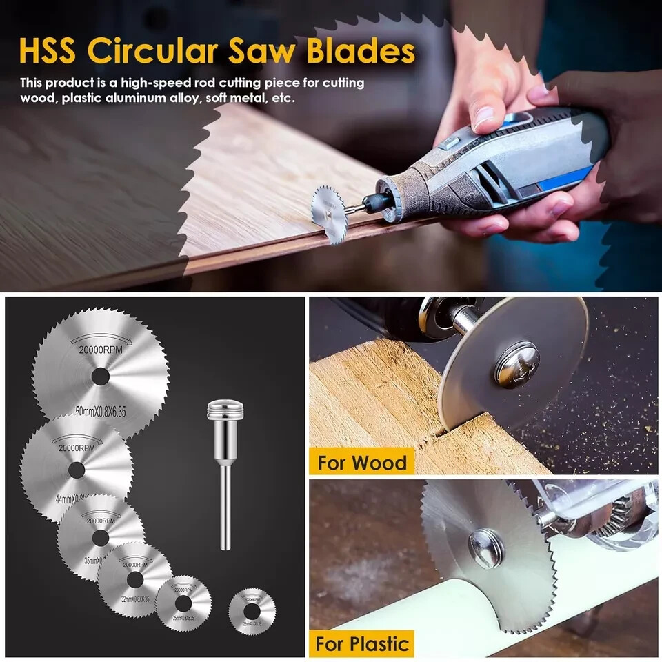Cutting Wheel Set Compatible with Plastic 44pcs for Rotary Tool, HSS... HISTORY