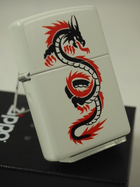 Zippo Dragon White Matte Regular Case Oil Lighter Japan