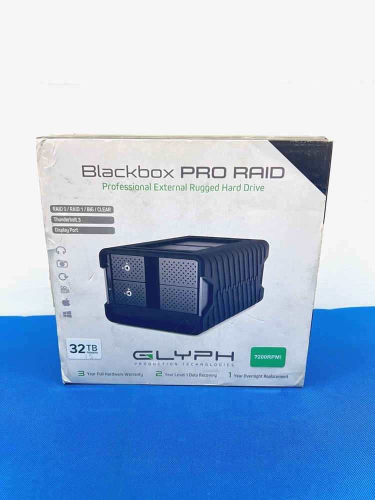Glyph Blackbox PRO RAID 32TB External Hard Drive – Thunderbolt 3 – Open Box