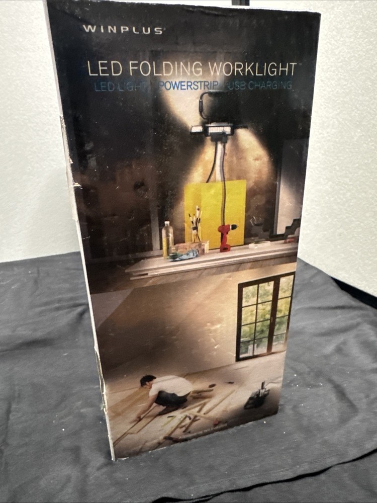 2100 Lumens LED Panel Folding Work Light with AC USB Power Strip Mountable