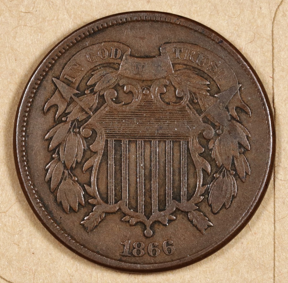 1866 2 Cent Piece.  XF.  192318