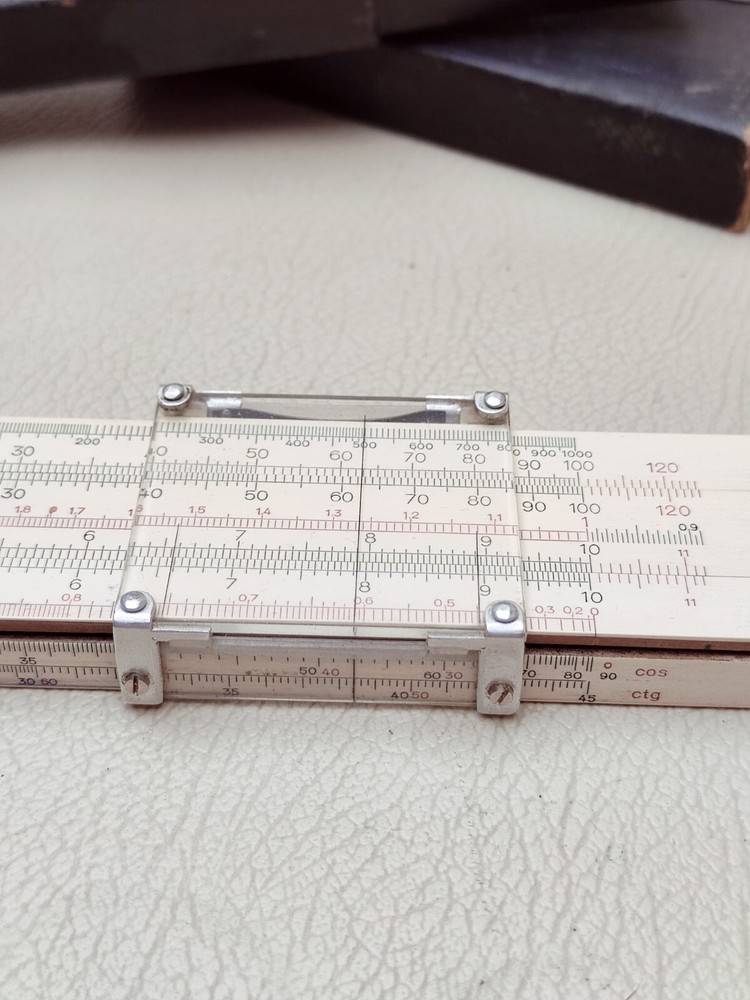 Logarithmic ruler Slide Wichmann ruler German Vintage Drawing device.