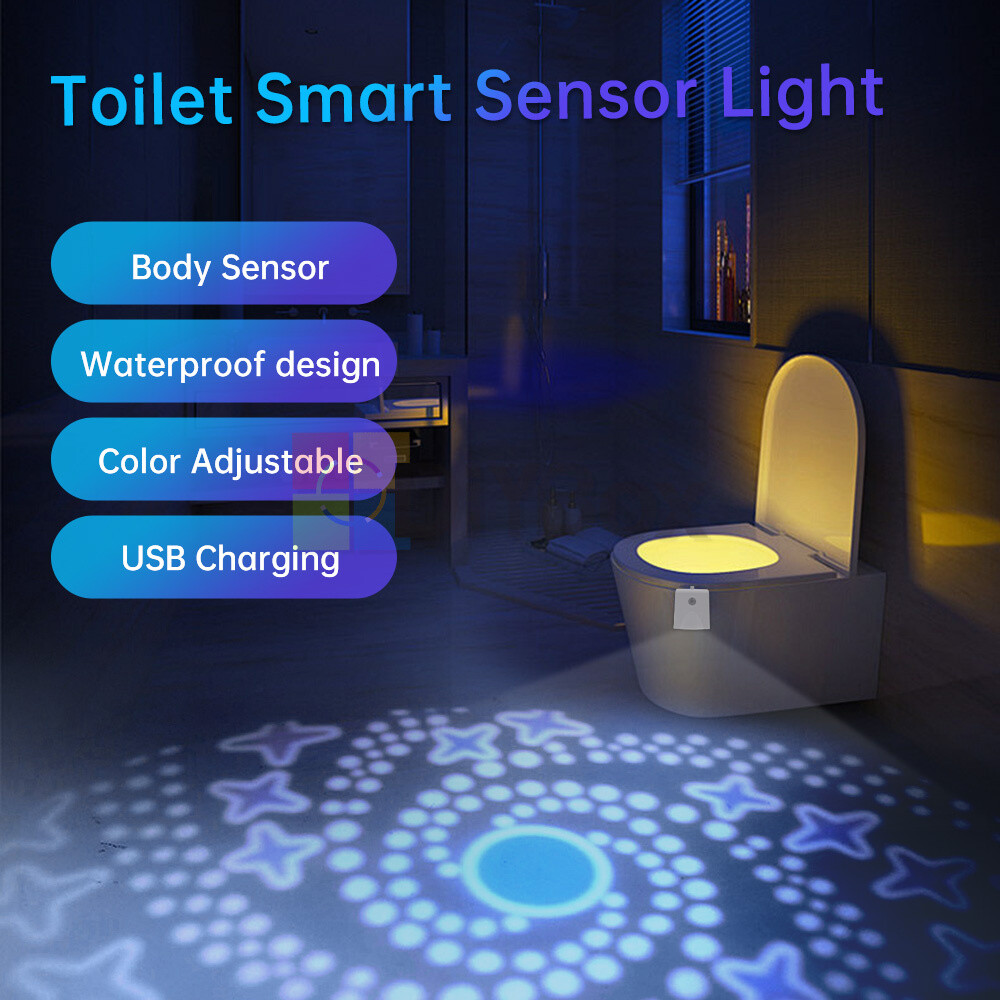 Rechargeable Toilet Sensor Light Infrared Body Sensor Smart Night Light Bathroom