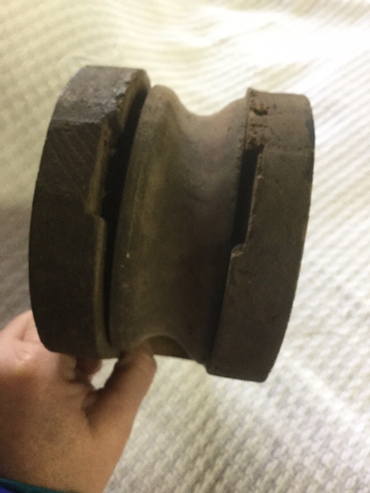 Primitive Wood Pulley With Swivel Metal Hanging Loop
