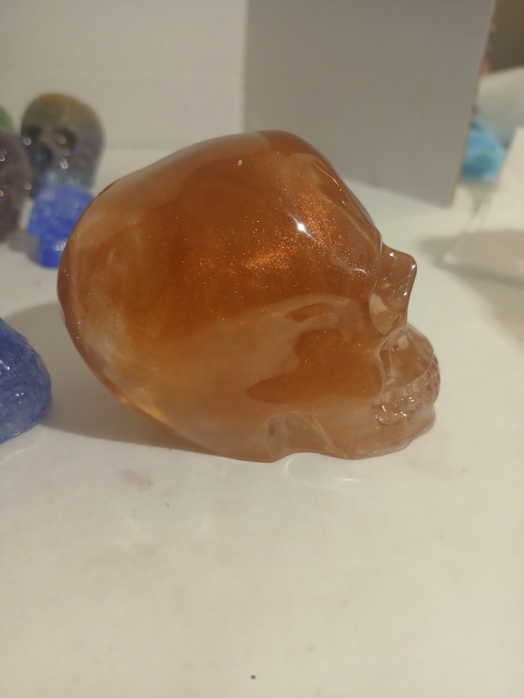 Handmade Large Epoxy Resin Multicolor Skulls