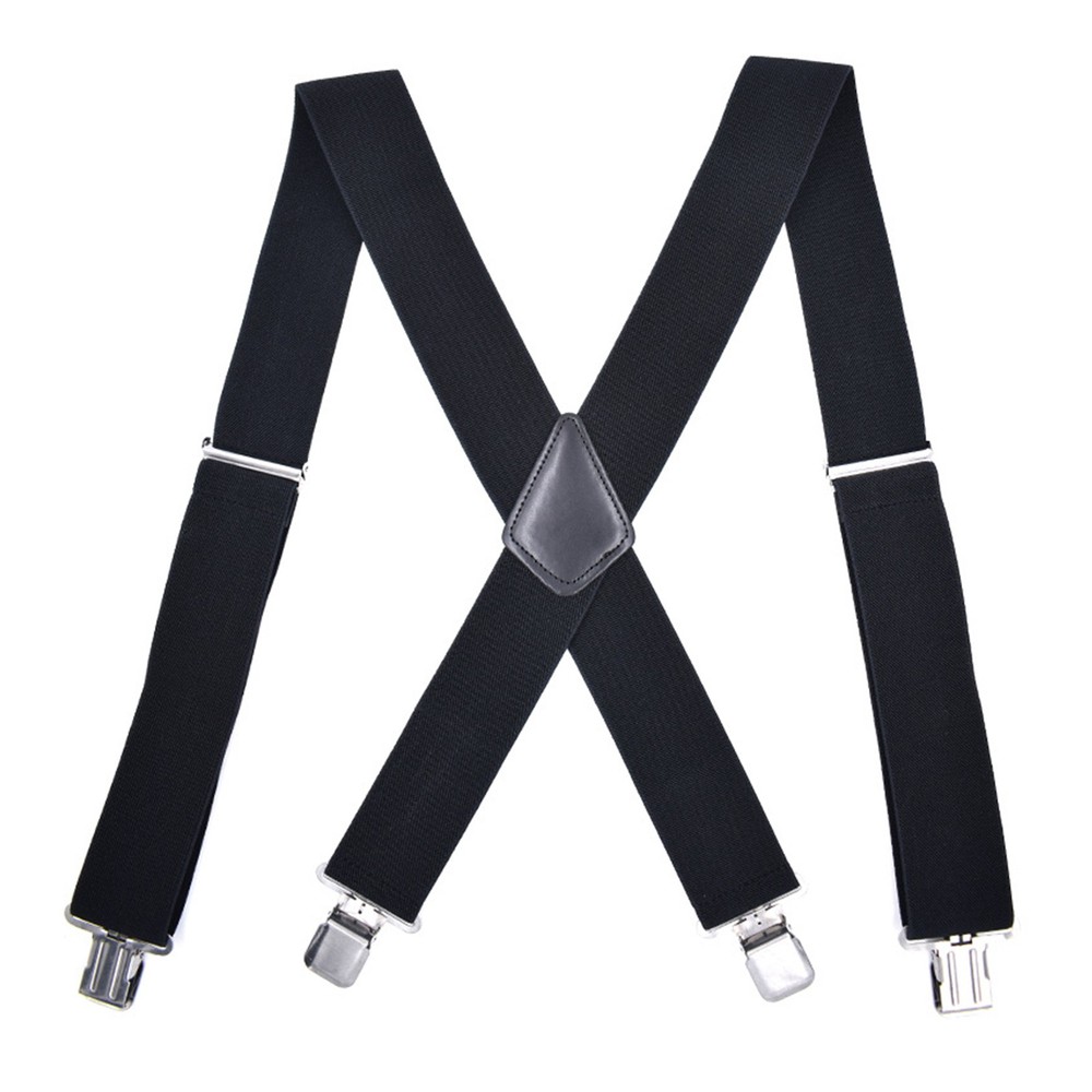 Adjustable General Pants Cross X Shape Suspender Strap Leather Crosspatch c