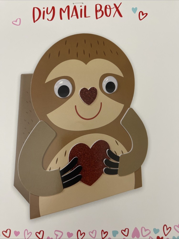 Valentines Day DIY Mail Box Kit Sloth
