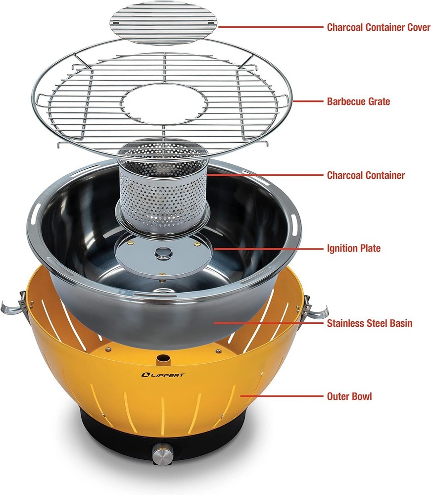 Lippert Odyssey Portable Grill, Red