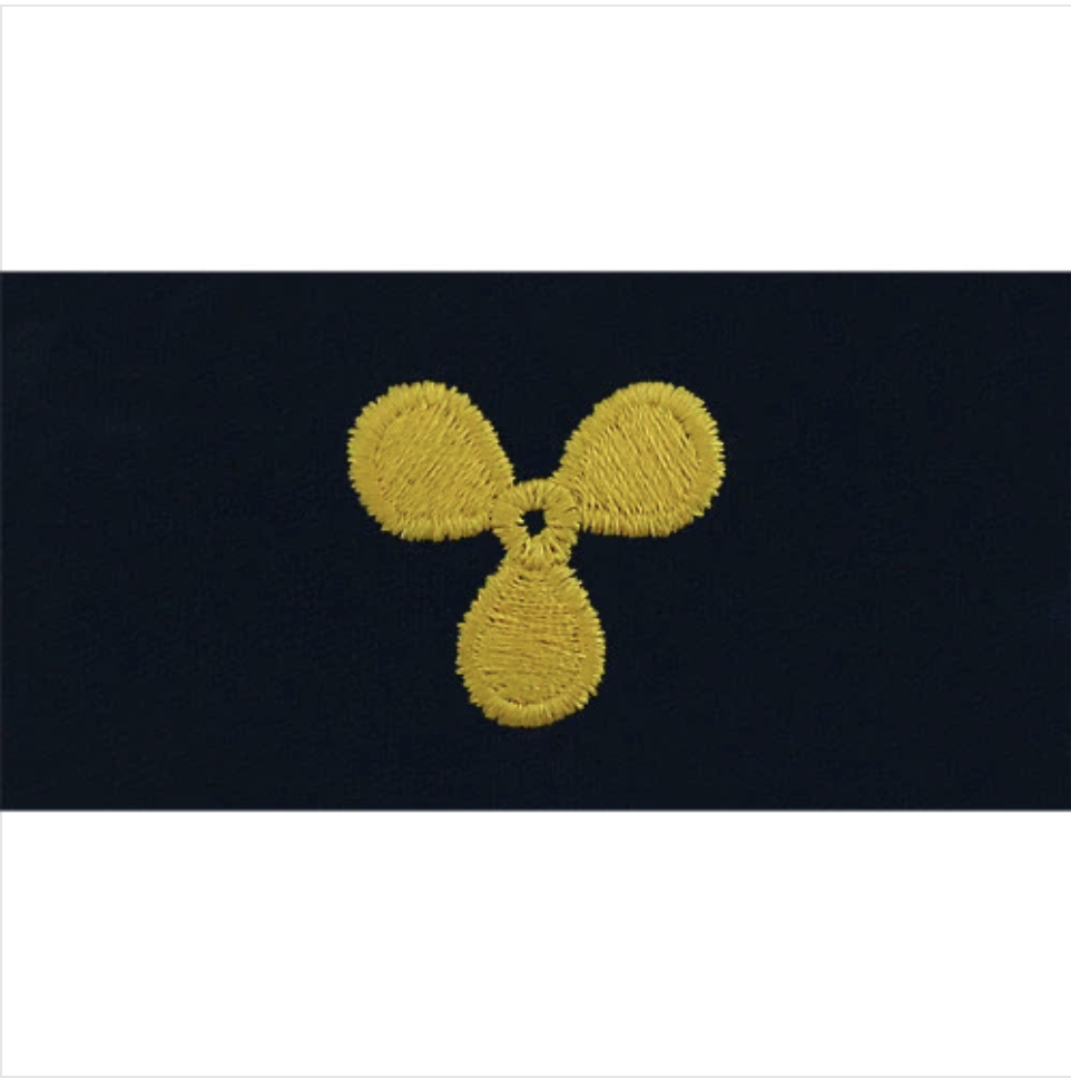 GENUINE U.S. NAVY EMBROIDERED COLLAR DEVICE: ENGINEERING TECHNICIAN - COVERALL