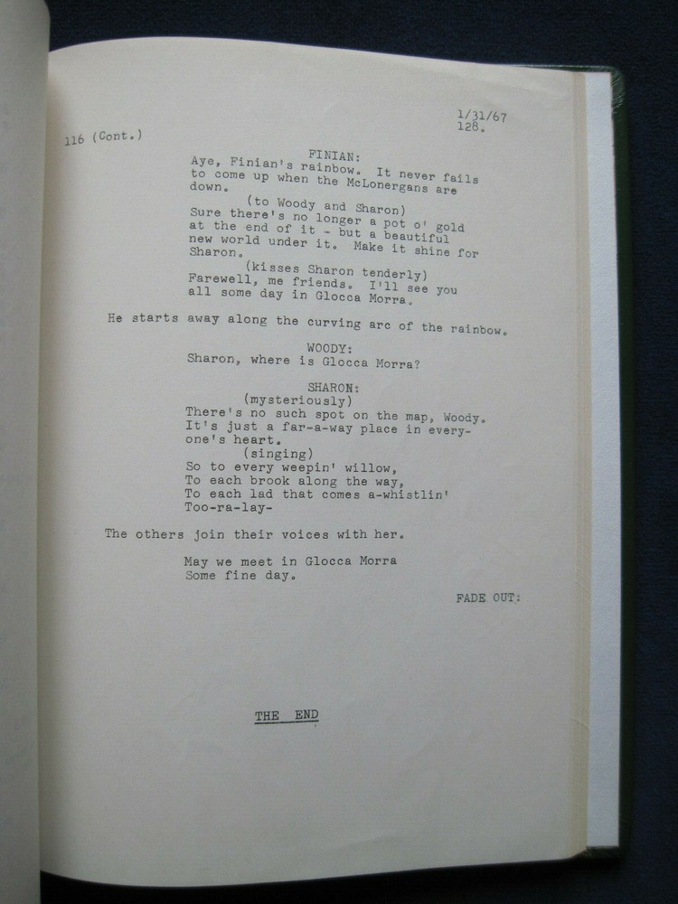 ORIGINAL PRESENTATION SCRIPT for FINIAN'S RAINBOW - FRANCIS FORD COPPOLA Film