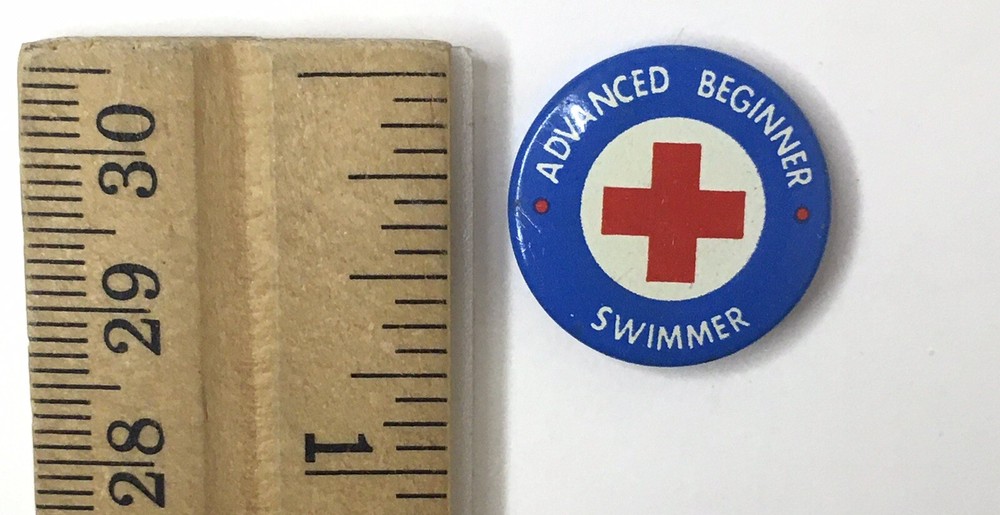 American Red Cross ADVANCED BEGINNER SWIMMER Button Pin 0.75"