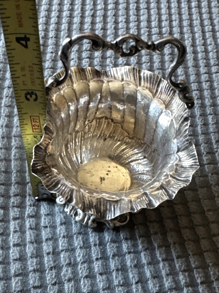 Antique Coin Silver Small Basket-Hallmarks-Not British