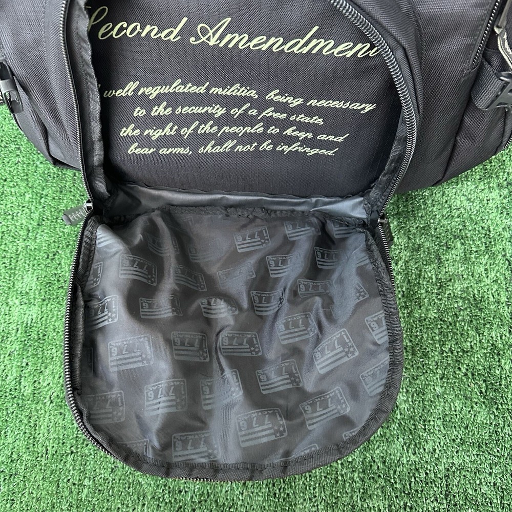1776 SECOND AMENDMENT RANGEPACK Heavy Duty Black Tactical Backpack Outdoor Bag
