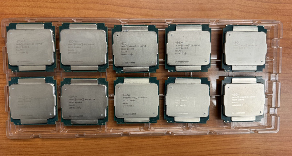 Lot of 10 (5 MATCHING) Intel Xeon E5-2697 V3 SR1XF 2.60GHz CPU Server Processor