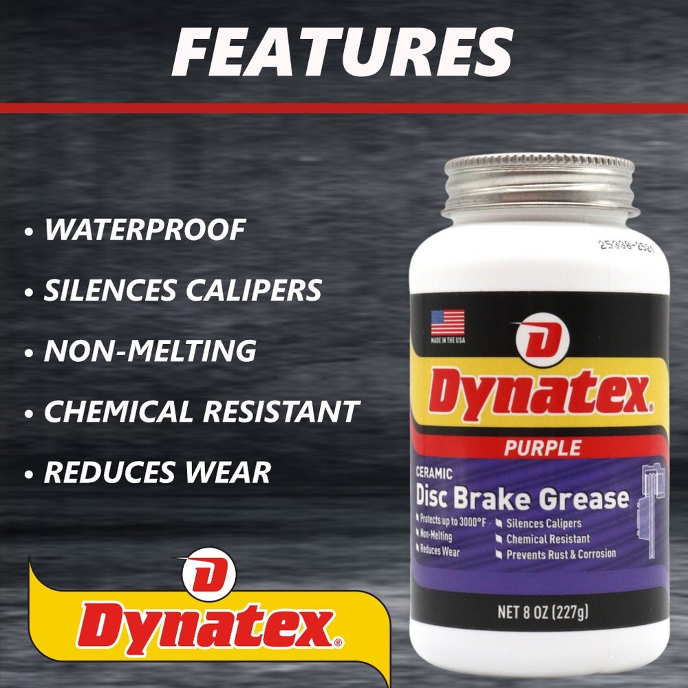 Dynatex Ceramic Disc Brake Grease 8 oz High-Temp EPDM Safe (2-Pack)
