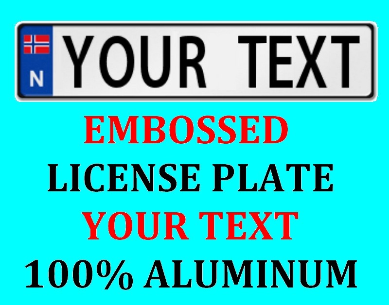 Norway + Swiss Plate Number Plate Custom Text Customized