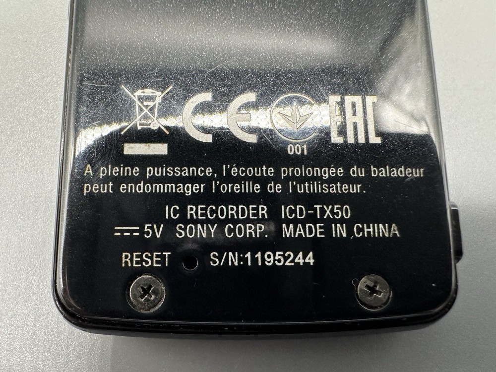 Sony Stereo Digital Voice Recorder ICD-TX50 Thin Style Tested