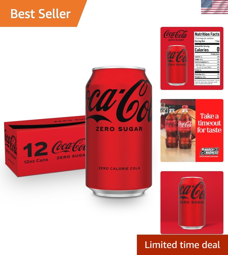 Coca-Cola Zero Sugar 12 oz Cans - 12 Pack Packaged for Ultimate Refreshment