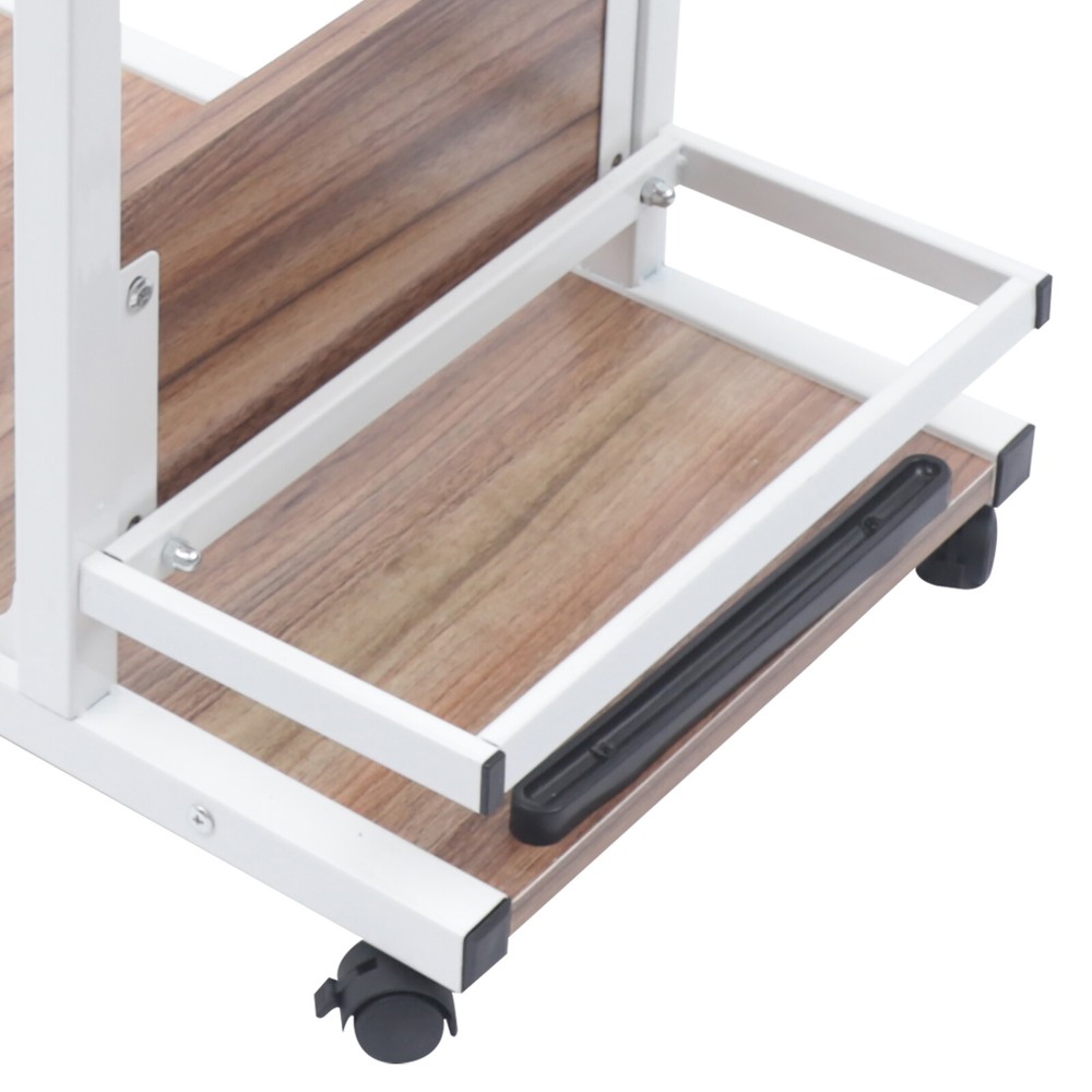 Adjustable Height Laptop Desk Rolling Bedside Table Computer Over Bed Standing