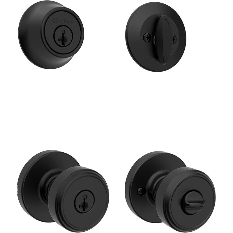 Front Door Lock Handle Set Deadbolt Combo SmartKey Low Profile Security Knob New