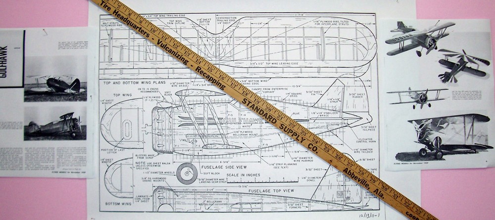 Ambroid GULFHAWK F3F PLAN + CONSTRUCTION ARTICLE & PATTERNS UC Model Airplane