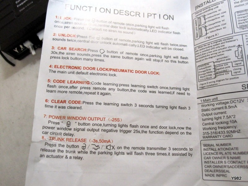 Car Central Door Lock Auto Keyless Entry System Button