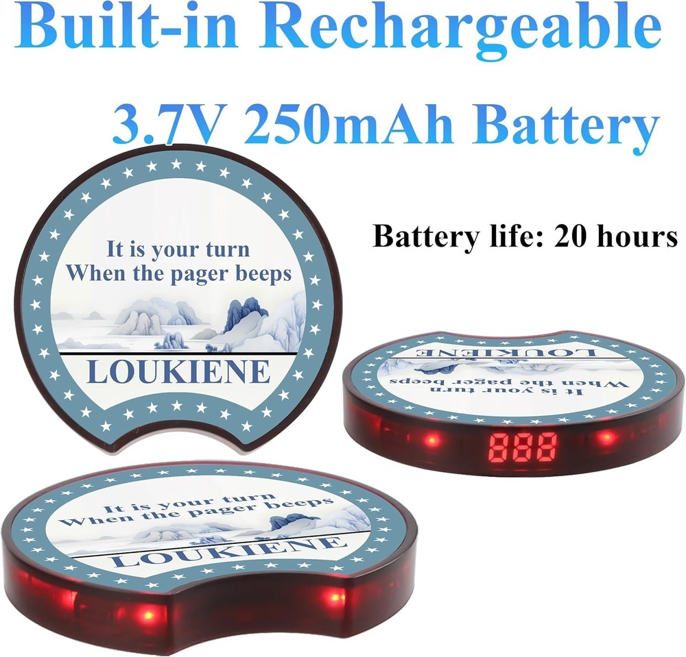 Restaurant Pager System 20-Coaster Wireless Buzzers w/ Transmitter – NIB