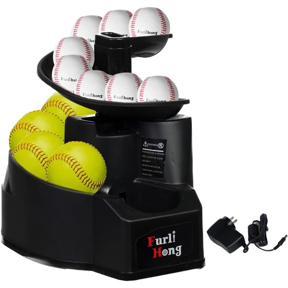 Rechargeable Baseball Softball Toss Machine with Extendable Ball Stacker, Height