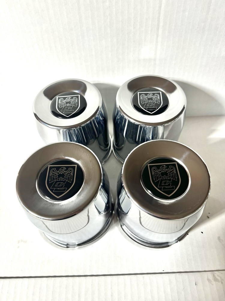 4  CENTER CAPS STEEL CHROME  6 LUG  CENTER LINE  WHEELS   4.25 OD