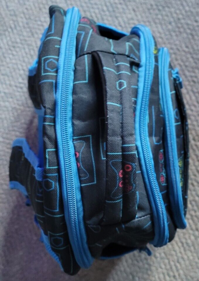 Medium Size Backpack Gamer Controller Design Black School Playdate Cute